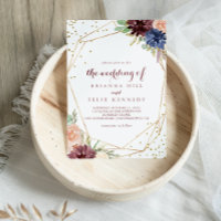 Geometric Gold Glitter Calligraphy Wedding