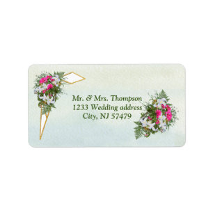 Geometric - Gold Glitter Flower Bouquet Label