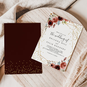 Geometric Gold Glitter Spring The Wedding Of Invitation