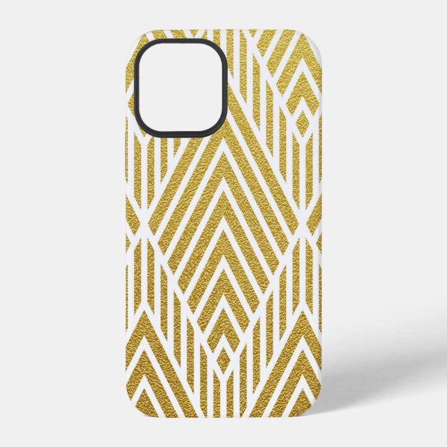 Geometric gold glittering seamless pattern iPhone case (Back)