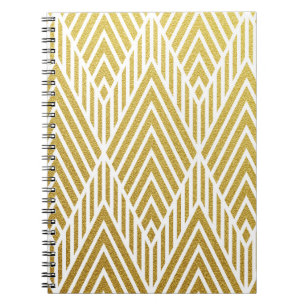 Geometric gold glittering seamless pattern notebook