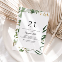 Geometric Gold Green Foliage 21st Birthday Party 