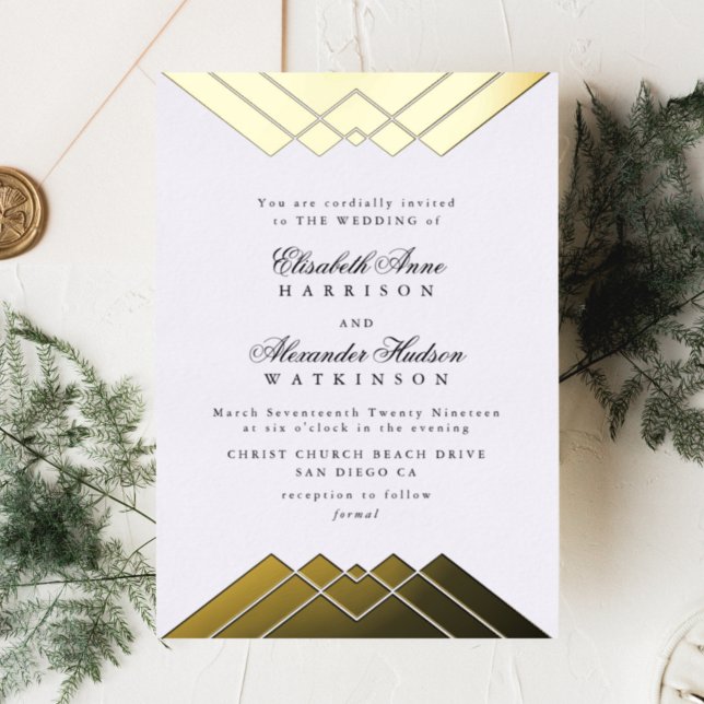 Geometric Gold Leaf Gatsby Calligraphy Wedding (Creator Uploaded)