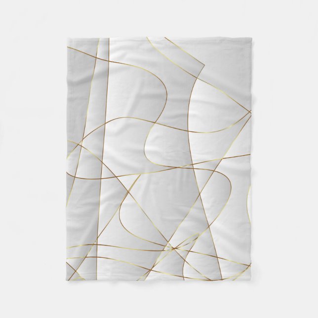 Geometric Gold Lines Fleece Blanket (Front)