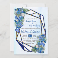 Geometric Gold-Navy Corn Flowers