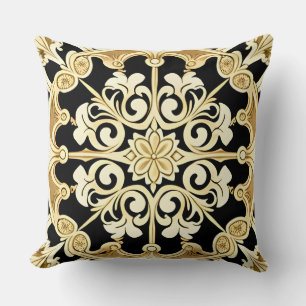 Geometric Gold Panel Cushion