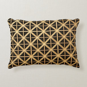 Geometric Gold Panel Decorative Cushion