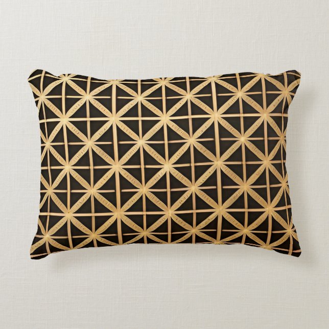 Geometric Gold Panel Decorative Cushion (Front)