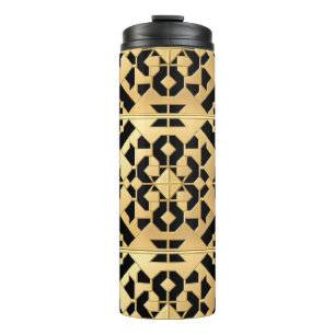 Geometric Gold Panel Thermal Tumbler
