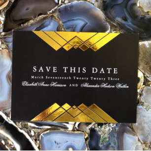 Geometric Gold Save the Date