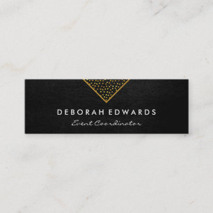 Geometric Gold Specks Faux Leather Mini Business Card