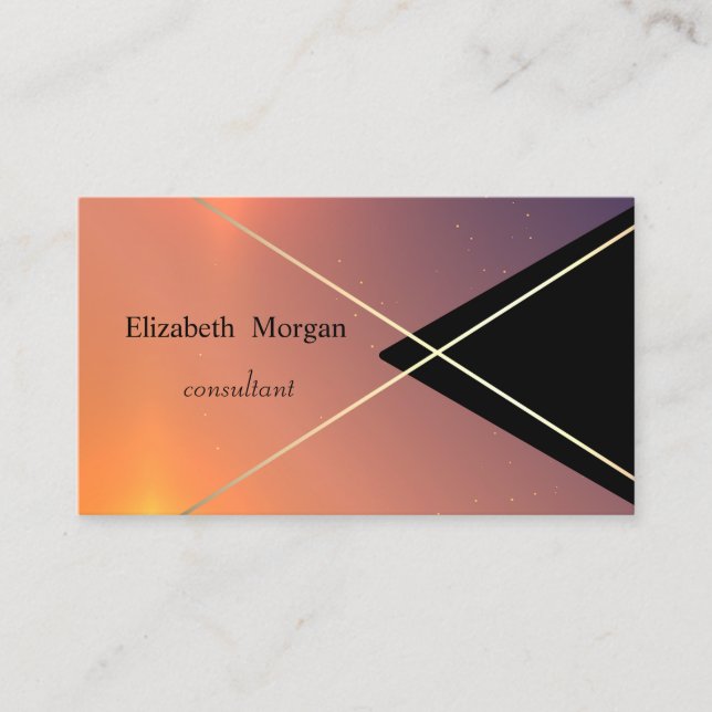 Geometric  Gold Stripes, Business Card (Front)