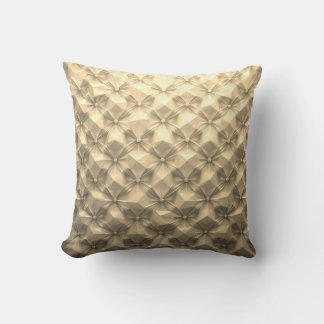 Geometric Gold Textured Throw Pillow