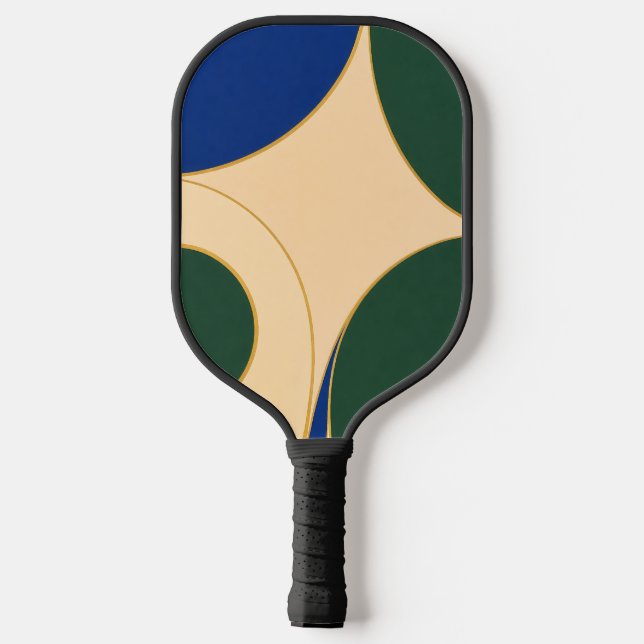 Geometric Gold Trim Abstract Pickleball Paddle  (Back)