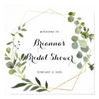 Geometric Gold Tropical Bridal Shower Welcome