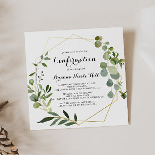 Geometric Gold Tropical Calligraphy Confirmation Invitation