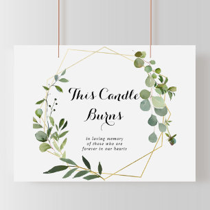 Geometric Gold Tropical This Candle Burns Sign