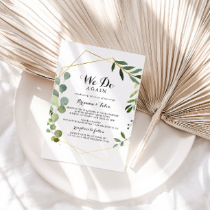 Geometric Gold Tropical We Do Again Vow Renewal Invitation