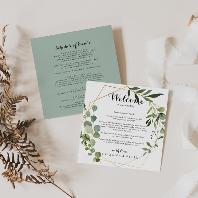 Geometric Gold Tropical Wedding Welcome Letter (Creator Uploaded)