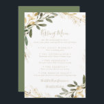 Geometric Gold Wedding Kissing Menu Game Card<br><div class="desc">This geometric gold wedding kissing menu game card is perfect for a modern wedding reception. The design features a beautiful gold geometric frame with elegant green leaves.</div>