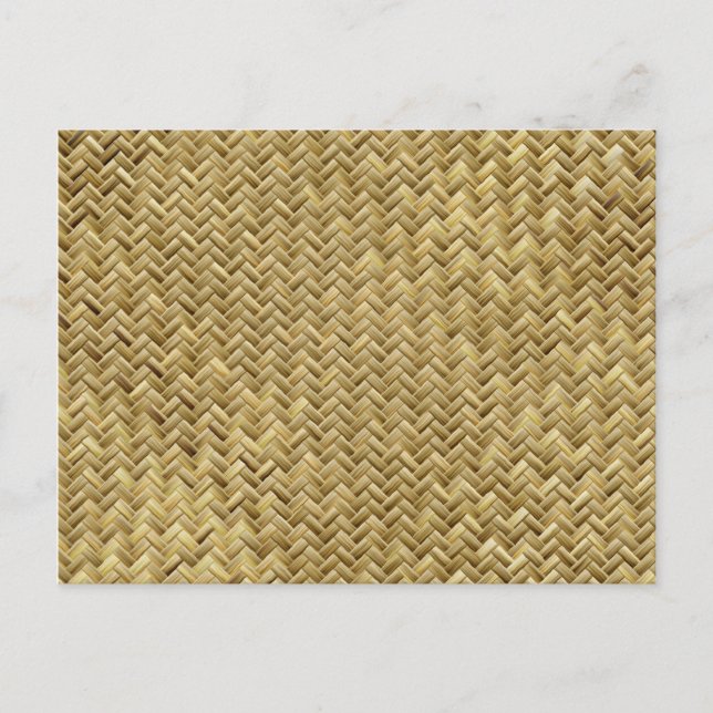 Geometric Golden Basketweave Graphic Pattern Postcard (Front)