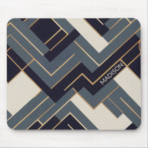 Geometric Golden illustration Mouse Pad