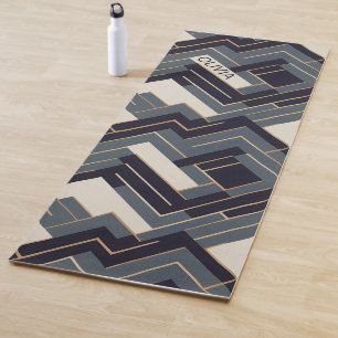 Geometric Golden illustration Yoga Mat