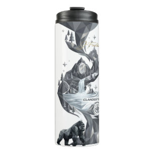 “Geometric Gorilla Tumbler – Silver Jungle