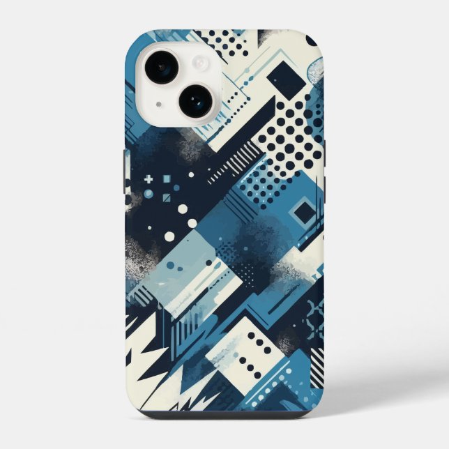 Geometric Graffiti Pattern iPhone Case (Back)