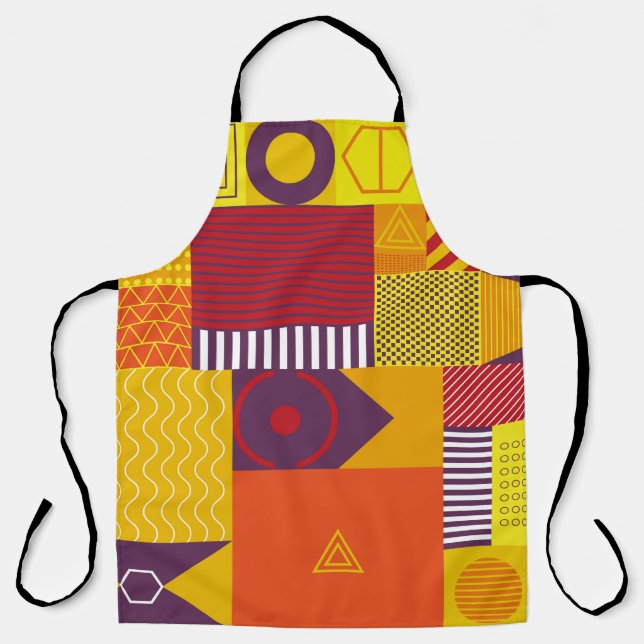 geometric graphic abstract background, vintage ill apron (Front)