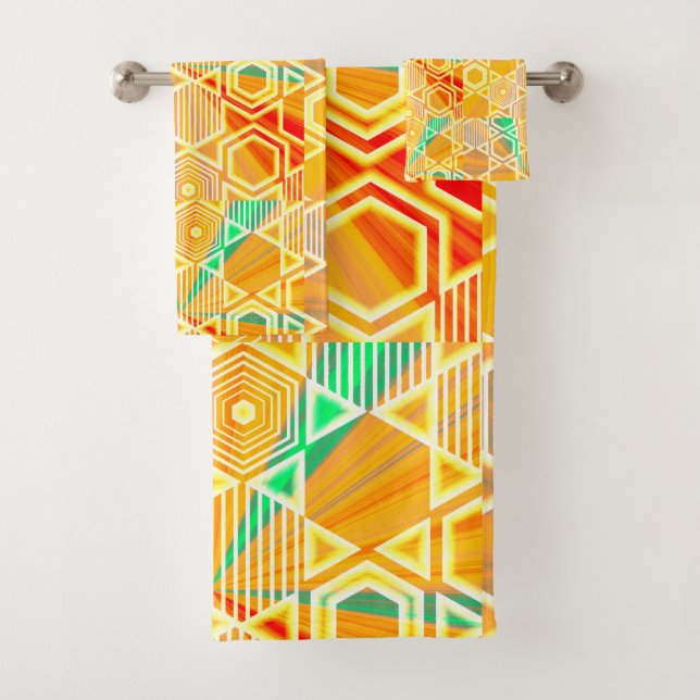 Geometric Graphic Motif Modern Trend Bath Towel (Insitu)