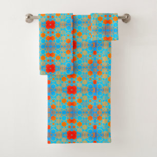 Geometric Graphic Motif Modern Trend Bath Towel Set