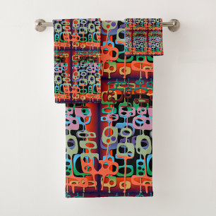 Geometric Graphic Motif Modern Trend Bath Towel Set