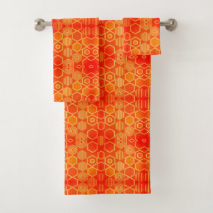 Geometric Graphic Motif Modern Trend Bath Towel Set