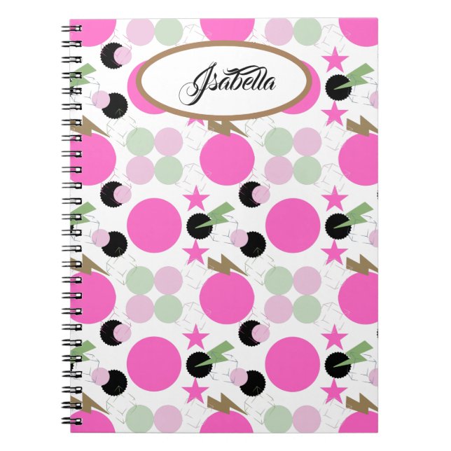 Geometric graphic power girl notebook (Front)