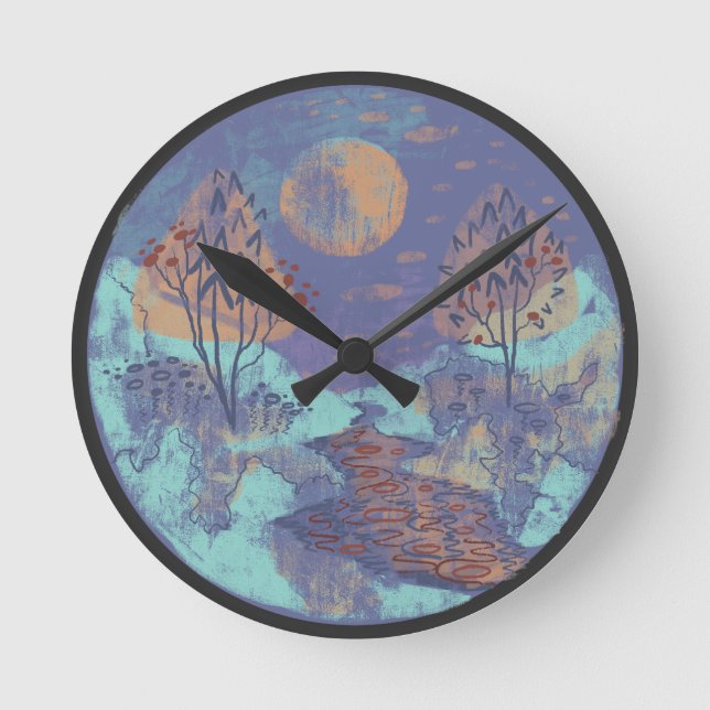 geometric graphic  round clock (Front)