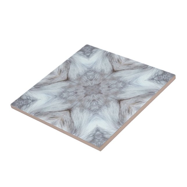 Geometric gray on white patterns furry tile (Side)