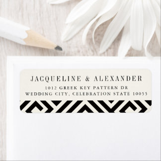Geometric Greek Key Classic Chic Wedding Address