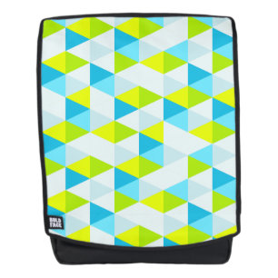 Geometric Green and Blue Triangles Modern Pattern Backpack
