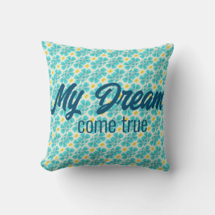 Geometric Green Blue Emerald Diagonal Elegant Cushion