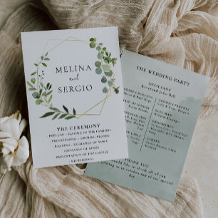Geometric Green Eucalyptus Leaves Wedding