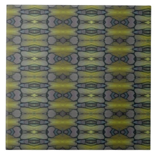 Geometric green grass moss leaves tile