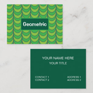 Geometric Green Half Circle Geometric Pattern Business Card