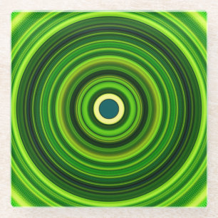 Geometric Green Mandala Design-64055 Glass Coaster