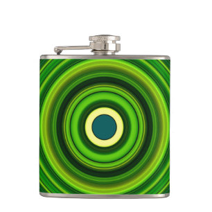 Geometric Green Mandala Design-64055 Hip Flask