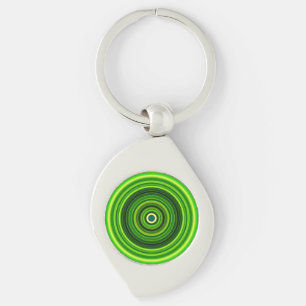 Geometric Green Mandala Design-64055 Key Ring