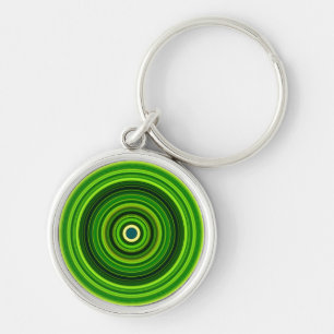 Geometric Green Mandala Design-64055 Key Ring