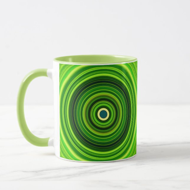 Geometric Green Mandala Design-64055 Mug (Left)