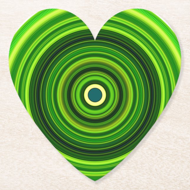 Geometric Green Mandala Design-64055 Paper Coaster (Front)