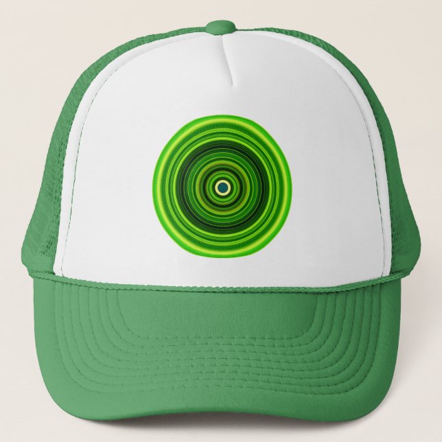 Geometric Green Mandala Design-64055 Trucker Hat (Front)